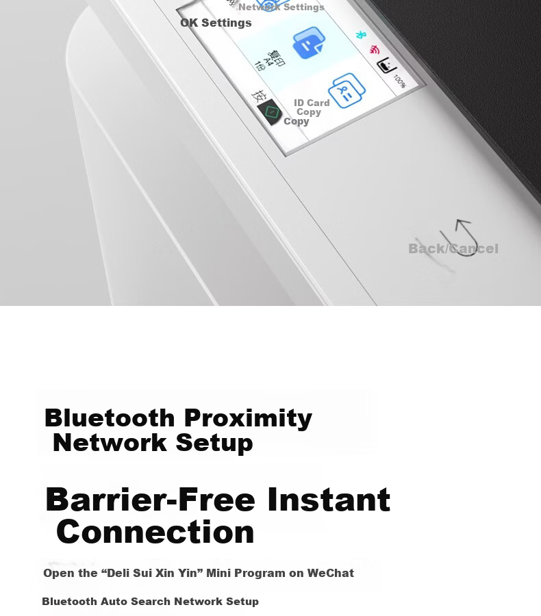 Deli AI All-in-One Home Printer Multifunction Printer Copy Scan Wireless Laser Printer Mobile Connection for Homework and Study Error Correction 9