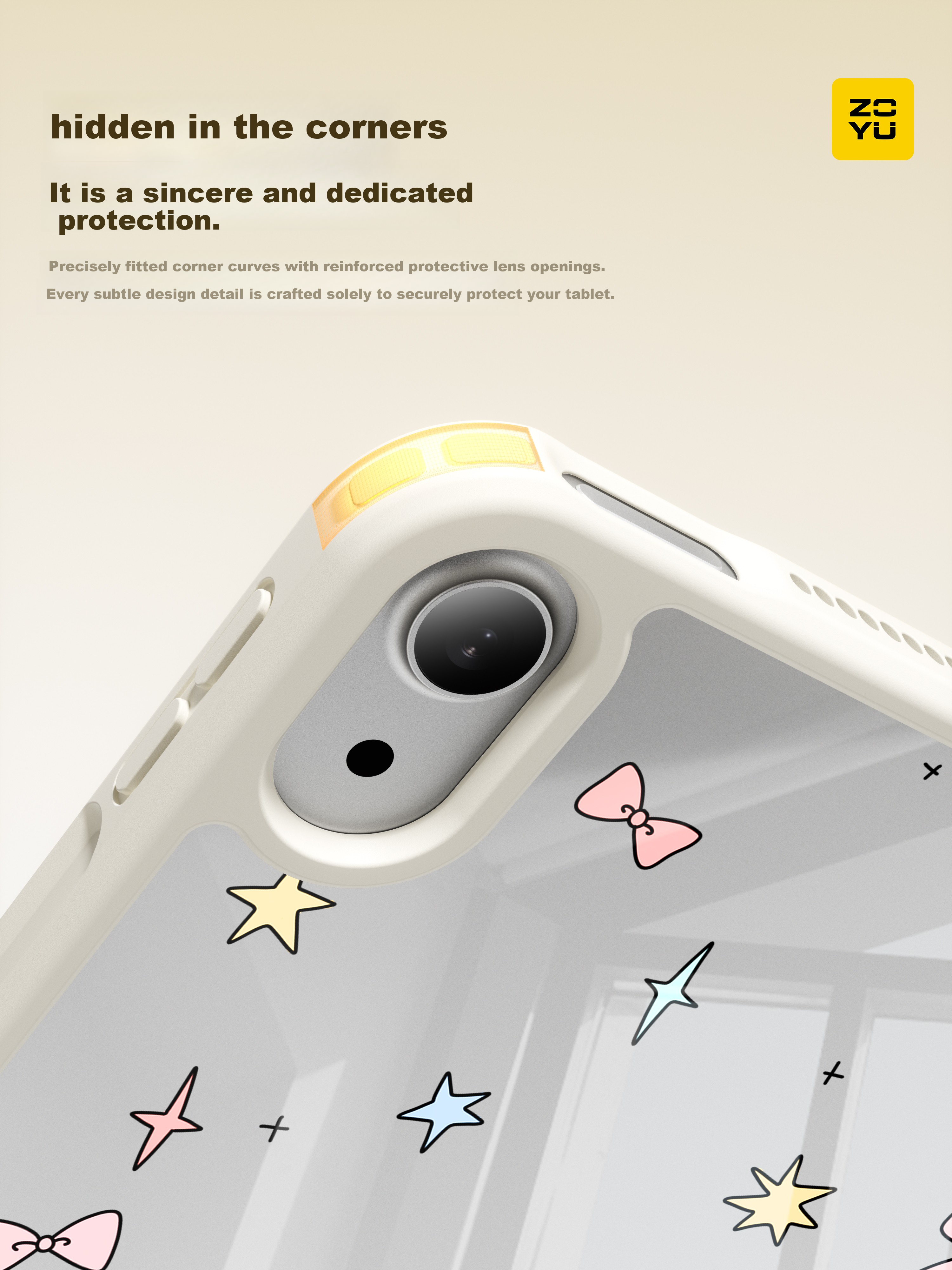 Zoyu Magnetic Detachable Cartoon Case for Apple iPad Mini 7/6 8.3-inch - Colorful Dotted Little Sponge 2