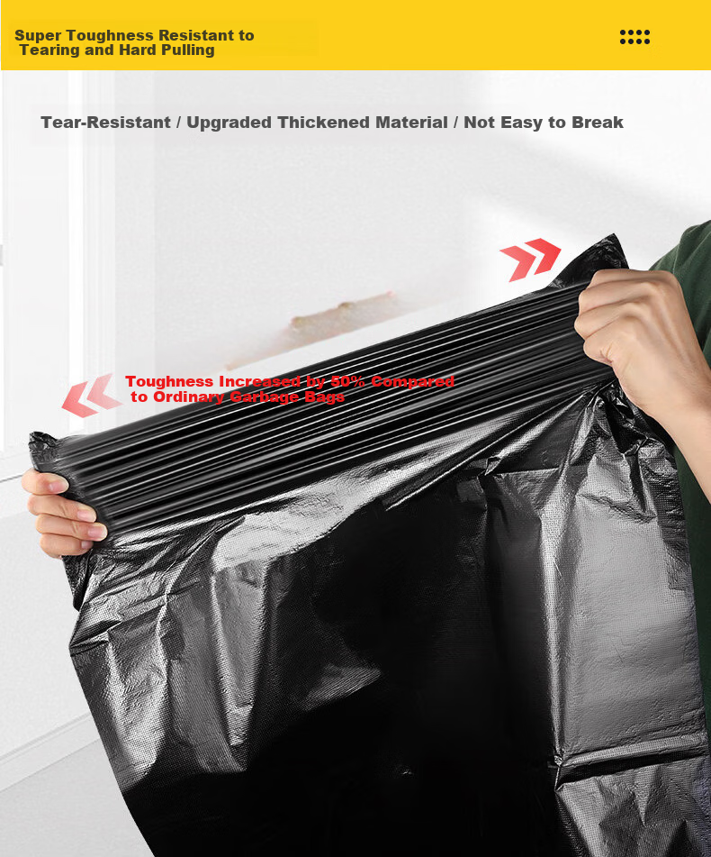 Haosikepu Large Flat Garbage Bags 4 Mil Industrial Extra Thick 120x140cm 50pcs Extra Large Black Trash Bags for Mall Restaurant Hotel Sanitation Property Use 7