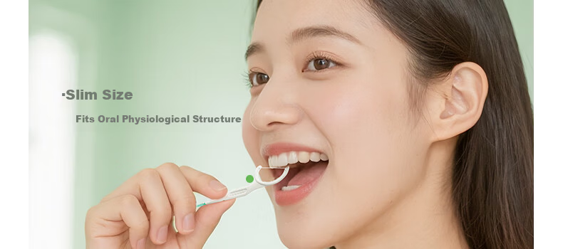 YANDY 2in1 Mint Gum Care Dental Floss Picks 40pcs Adaptive Silicone Interdental Brushes Teeth Cleaning Picks 17