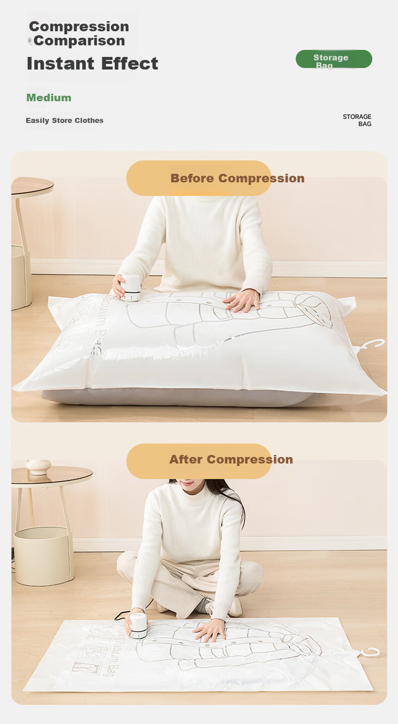 Kousu Down Jacket Dedicated Hanging Vacuum Compression Storage Bag for Quilts and Clothes Organizer 2