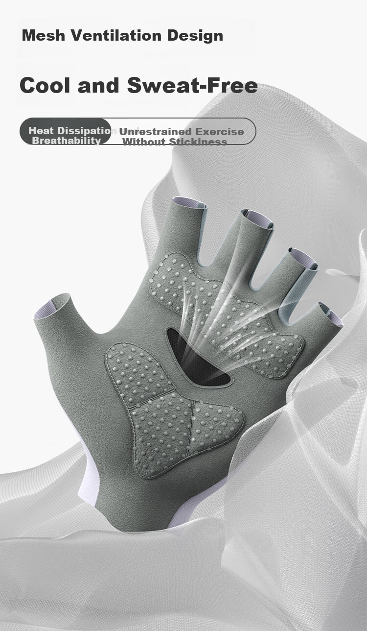 MIZUNO Fitness Gloves Unisex Half Finger Cycling Training Pull-Up Weightlifting Anti-Slip B593 Purple Large Size 6