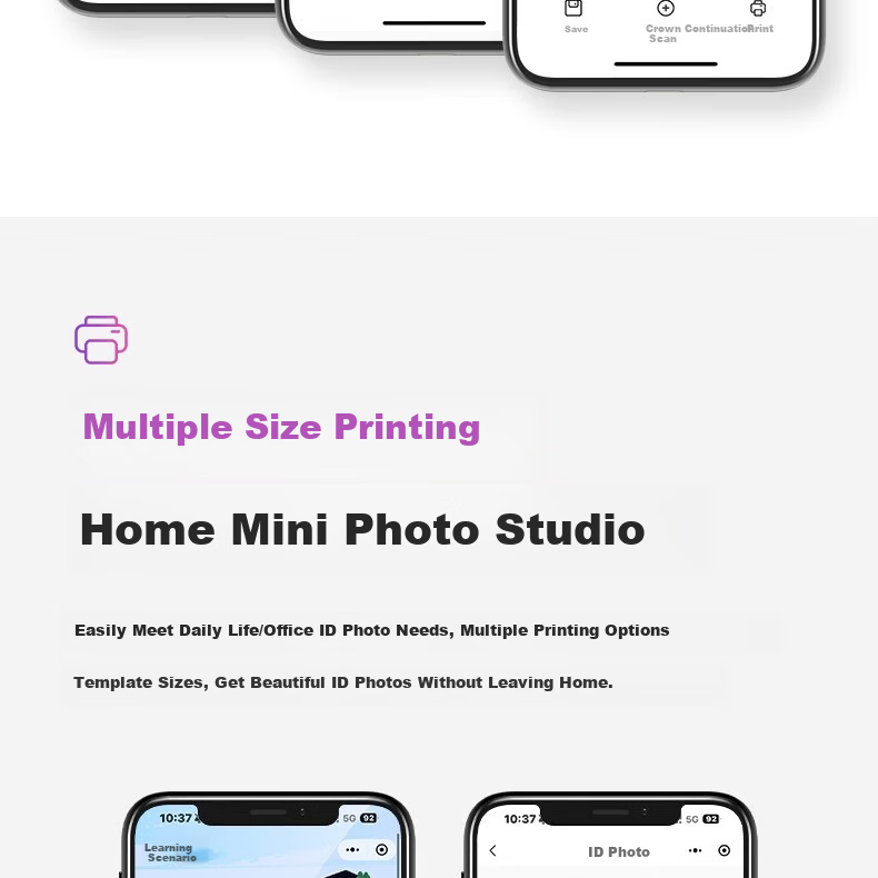 Deli AI Home Printer 3-in-1 Color Error Correction Wireless Mobile Copy Scan Inkjet Photo Printer 28
