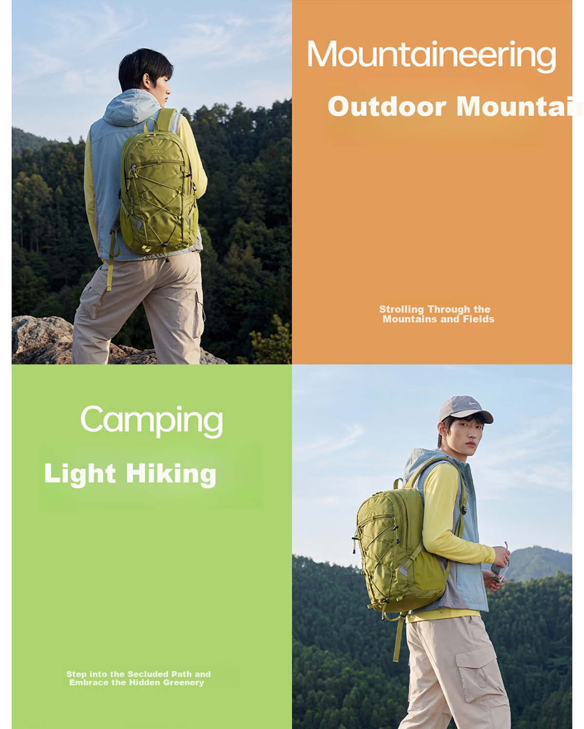 JEEP SPIRIT Outdoor Hiking Mountaineering Backpack Large Capacity Waterproof Camping Lightweight Travel Bag for Men and Women 5