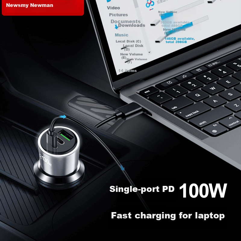 Newsmy Car Charger Apple AVS100W Super Fast Charging Car Charger Adapter for iPhone 17/16/15 Cigarette Lighter Charger Adapter