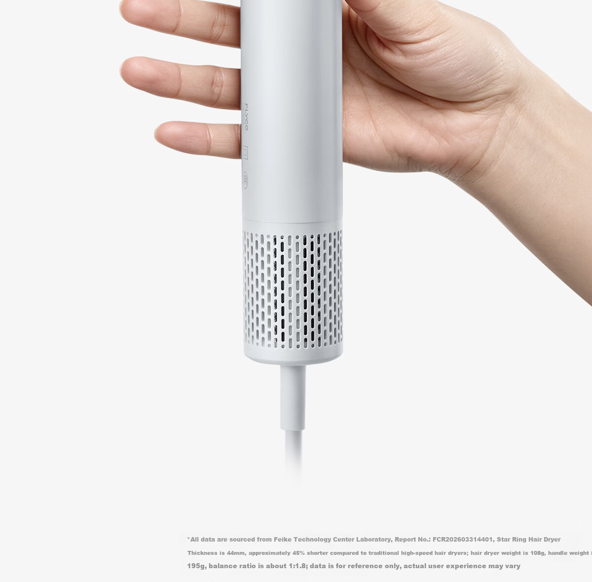 Feike High-Speed Hair Dryer Hollow Air Duct Home Use High Power Quick Dry Low Noise Negative Ion Hair Care Blow Dryer Holiday Gift for Girlfriend H5 Star Ring White Price Guarantee 618 16