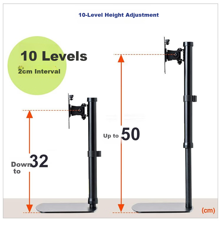 SANWA Vertical Monitor Stand Adjustable Height and Angle Non-Slip Base 27-inch Easy Installation LA020 Black 7
