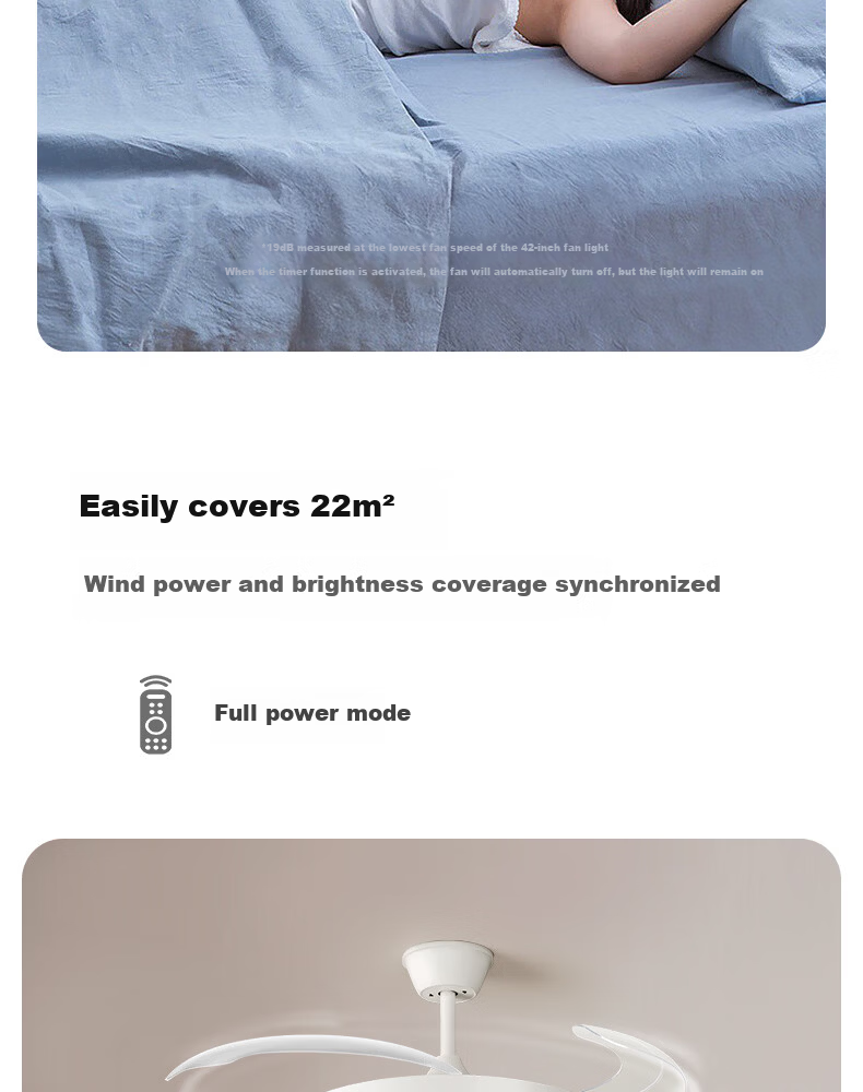 Dell Fan Light Puri Eye Protection LED Invisible Blades Dining Bedroom Remote Dimming Integrated Bladeless Ceiling Fan Light Zhongshan 5