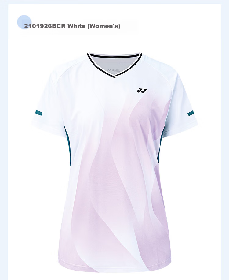 YONEX Badminton Shirt Competition Training Sweat-Absorbing Quick-Dry Running Fitness Sports Short Sleeve T-Shirt 1100126BCR White L 8