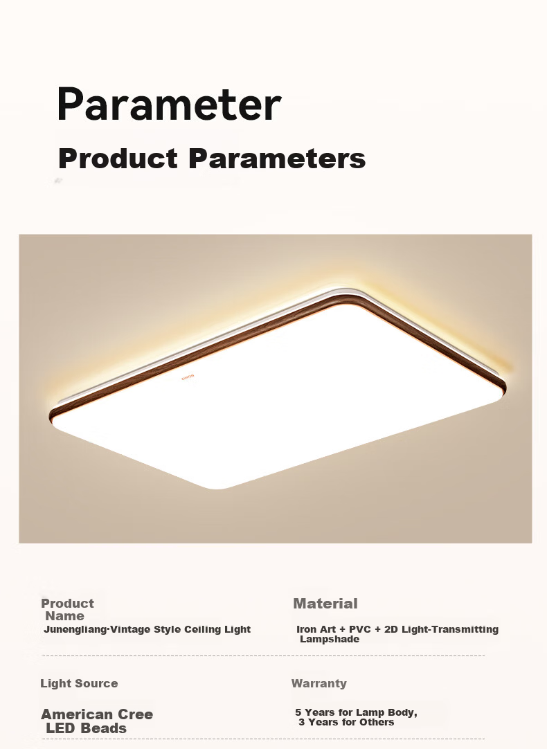 ARROW Arrow Pure Light Eye Protection Ceiling Light Living Room Main Light Smart Walnut Bedroom Lamp Lighting Set 20