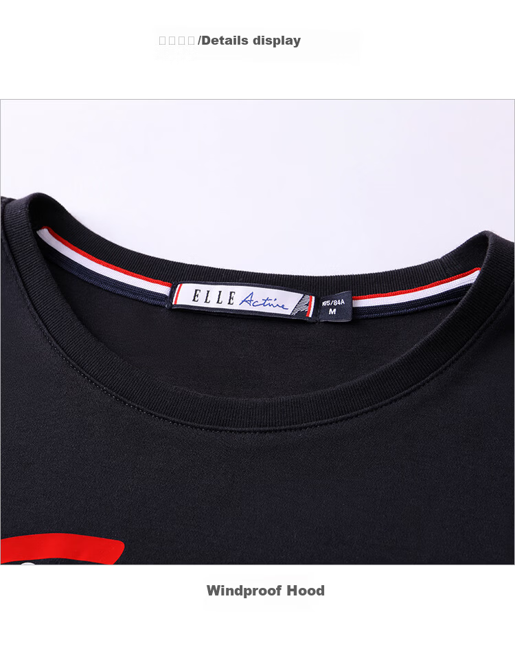 ELLE ACTIVE Fashion Versatile Antibacterial Short Sleeve T-Shirt Women Slim Fit High Cotton Content Summer New Round Neck Top Navy Blue XL 18