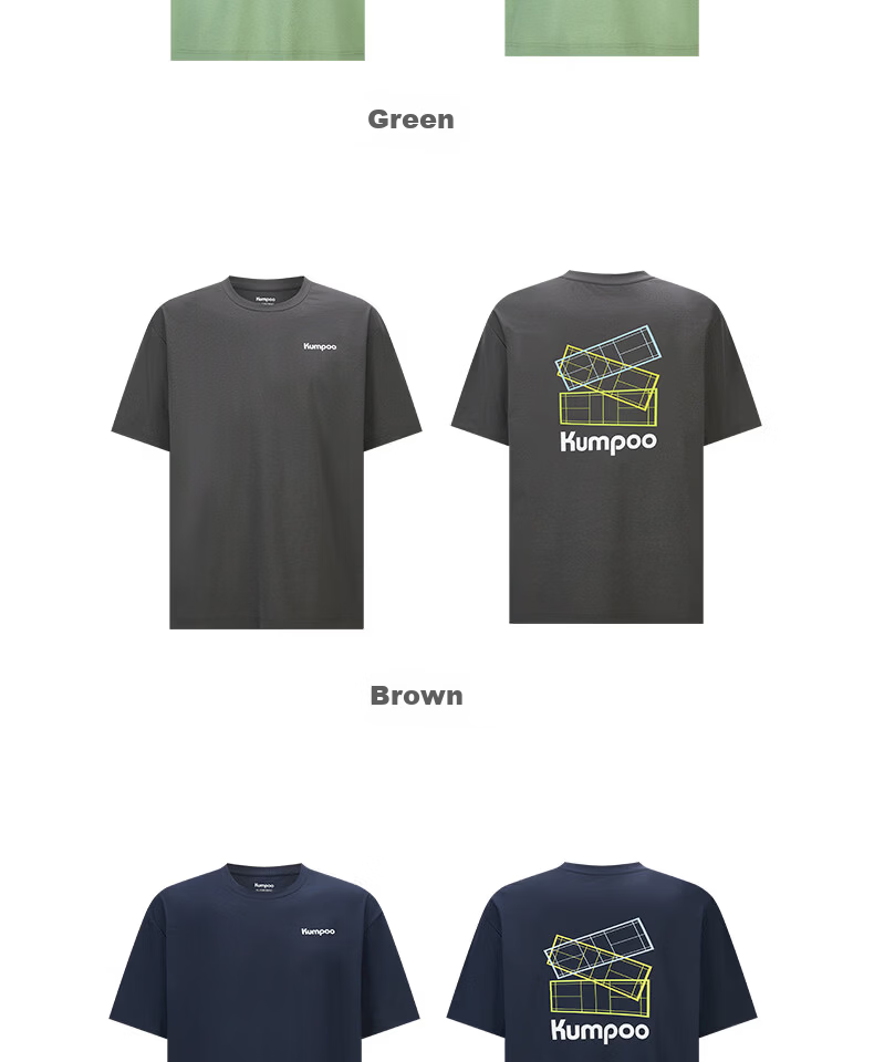 KUMPOO 26th Anniversary New Short Sleeve Badminton Shirt Loose Fit Unisex K261U-1720 Dark Coffee S 19