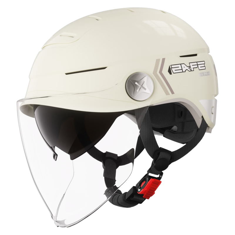 Feige Spreck 3C Certified Electric Bike Helmet for Women and Men, Summer Sun Protection Half Helmet, Motorcycle Safety Helmet for All Seasons, Wind Vent Skylight, Model 598, High-Definition Long Doubl
