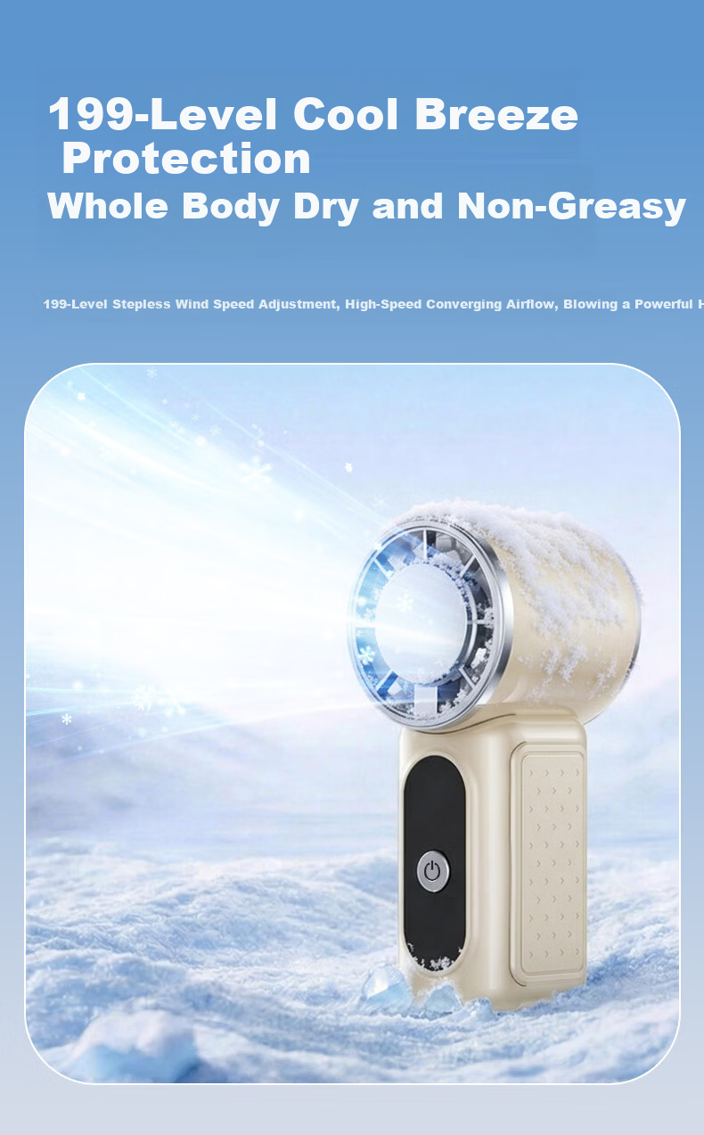 KOVOL 199-Level Ice Compress + Cooling Mini Air Conditioner Handheld Fan Semiconductor Silent Mini USB Rechargeable Portable Desktop Office Student Dorm Cooling Device 6
