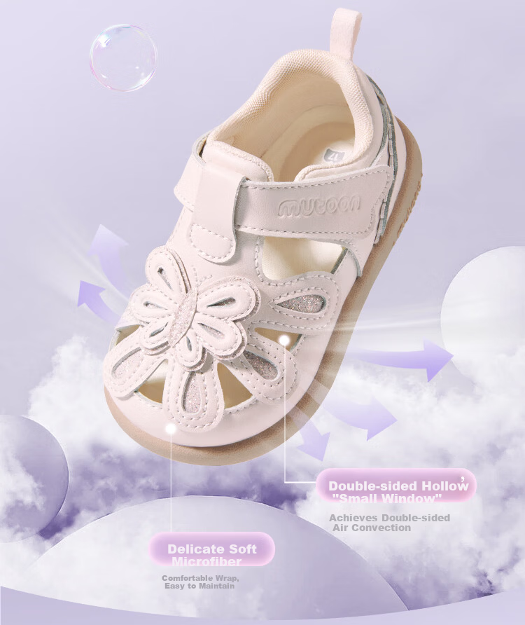 Mutong Toddler Girls Summer Sandals 26 Original Little Fairy Butterfly Princess Shoes Soft Sole Baby Walking Shoes Soft Mist Pink 23 11