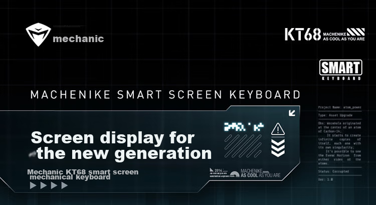 MACHENIKE KT84 Mechanical Keyboard 3-Mode Gaming Office 84-Key Keyboard LED Music Rhythm Smart Dual Screen Gift for Friends Exploration White - Diamond Switch 1