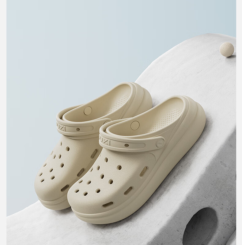 Puxi Cloud Hollow Shoes Women's Summer Outdoor 2026 New Breathable Soft Sole Sandals Unisex Light Sand Color Size 35-36 10