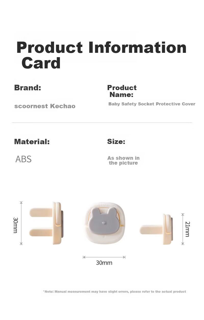 Scoornest Child Safety Socket Cover Electrical Outlet Protector Baby Plug Hole Guard Switch Panel Safety Cap 21