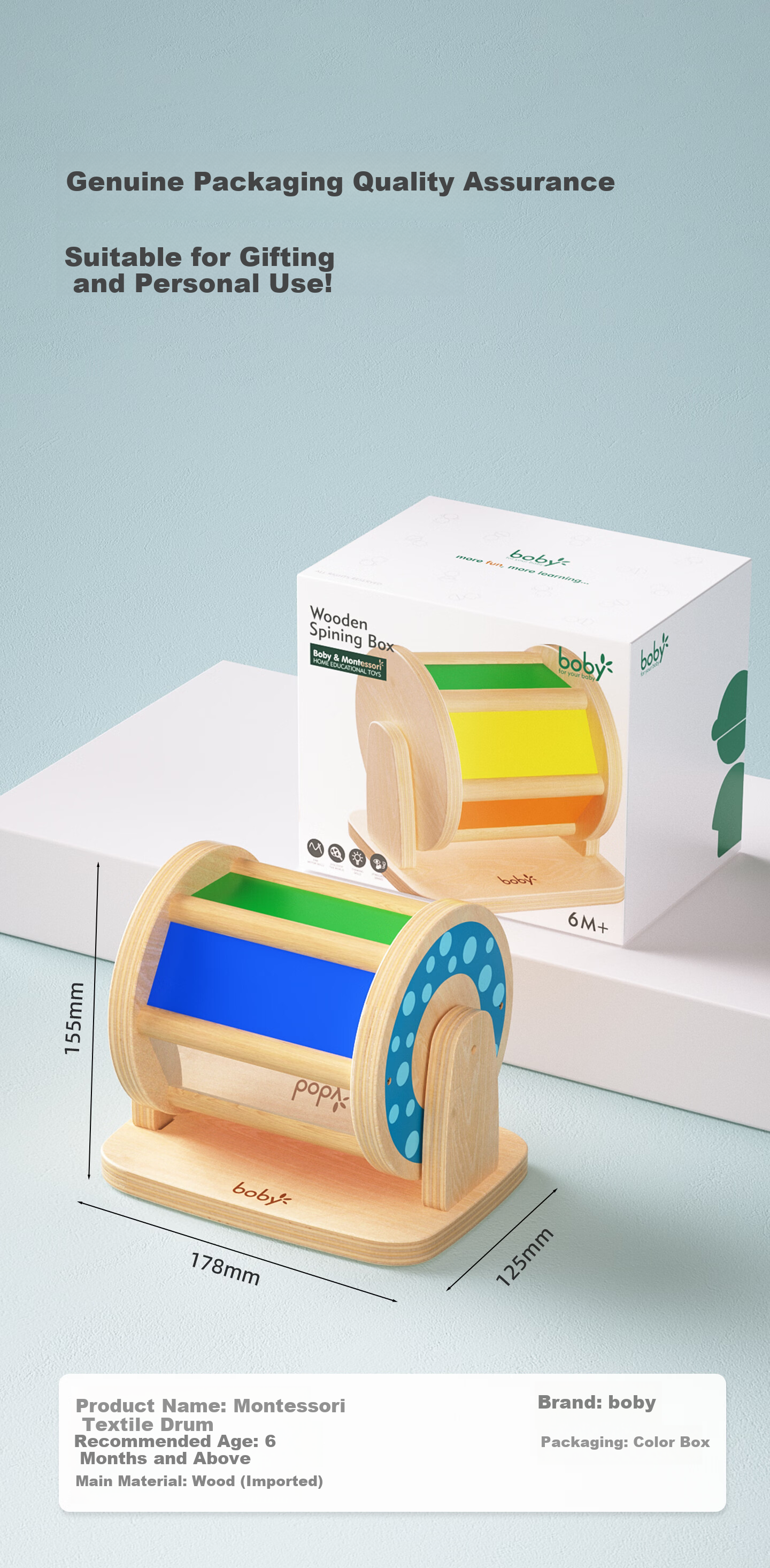 Besnemon Montessori Early Education Bead Matching Concentration Puzzle Color Matching Wooden Toy Birthday Gift 7
