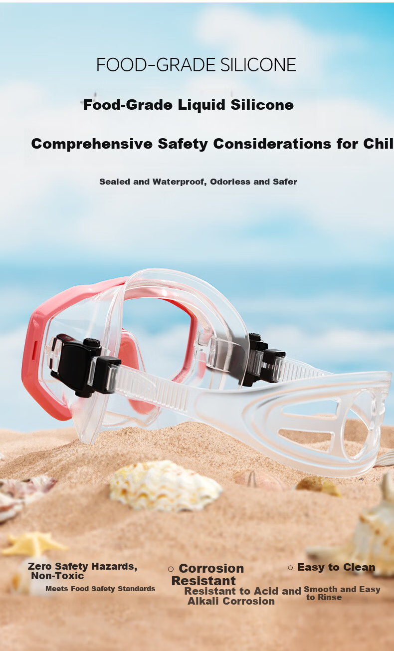 SWANS Snorkeling Mask Snorkel High-Definition Waterproof Breathing Tube Respirator Diving Gear for Men Women and Children Swimming Equipment Pink 4