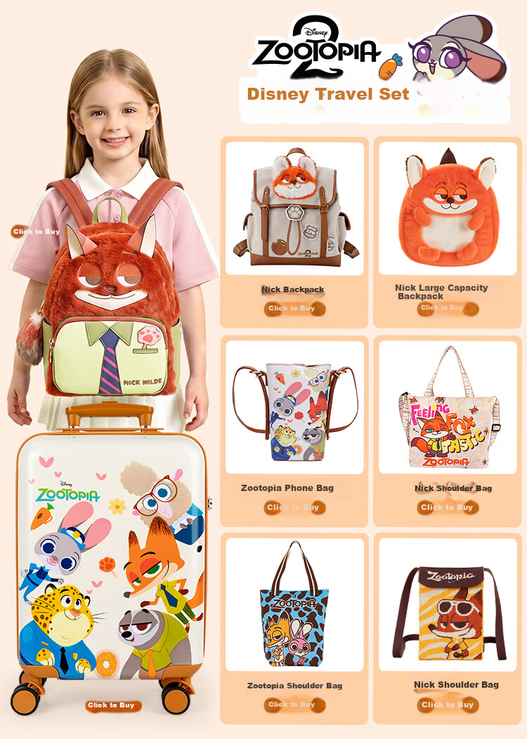 Disney Zootopia Large Capacity Women's Backpack Gift Box Birthday Present for Girls 1