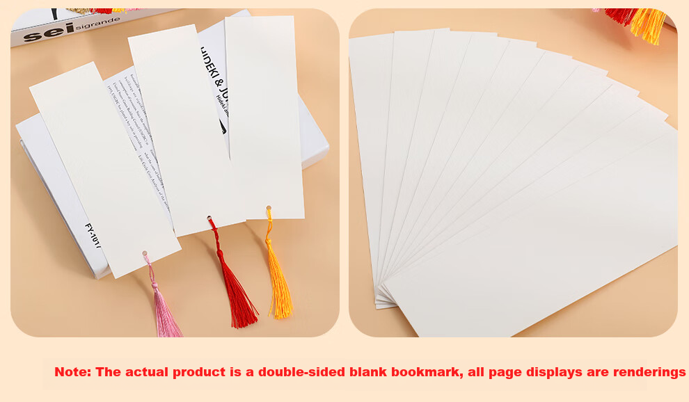 Jiaran Heng Blank Bookmark DIY Handmade Material Wish Card with Tassel for Kindergarten and Primary School Handicraft Class Hand-painted Custom Bookmark Handmade Graduation Gift for Classmates 10