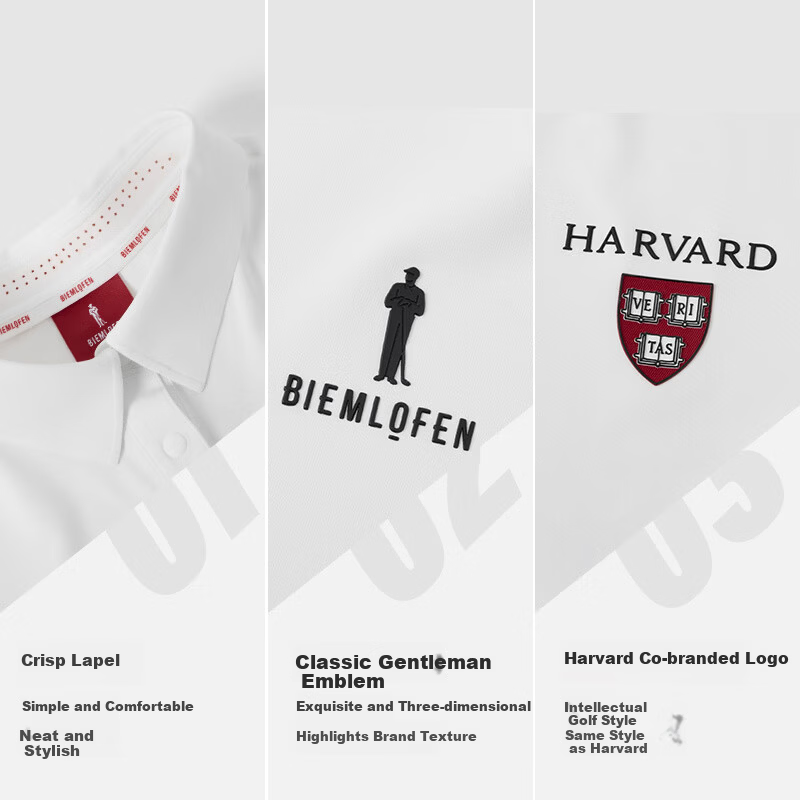 Biyinlefen Golf [Harvard Collaboration] 2025 Spring/Summer New Women's Vintage Collegiate Casual Sports High-End Polo Shirt