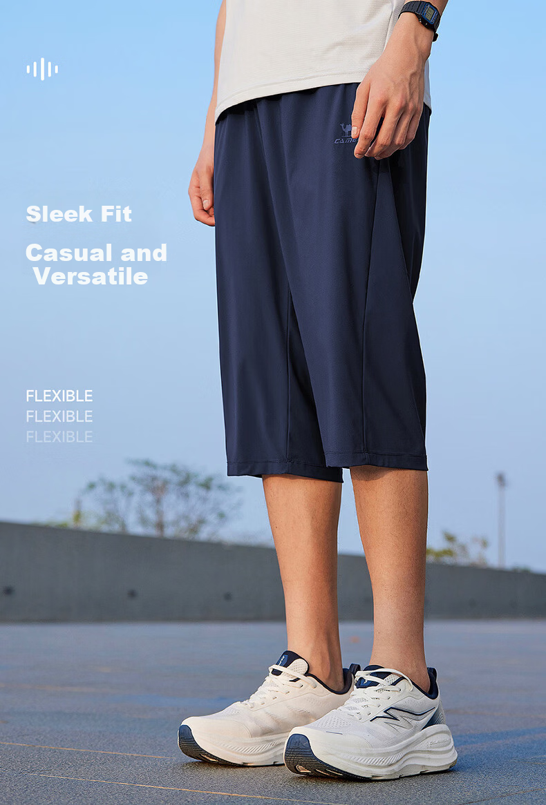 CAMEL Original Yarn Sun Protection Sports Pants Women Cooling Quick-Dry Knitted Capri Pants C26BAYL6018 Phantom Black L 3