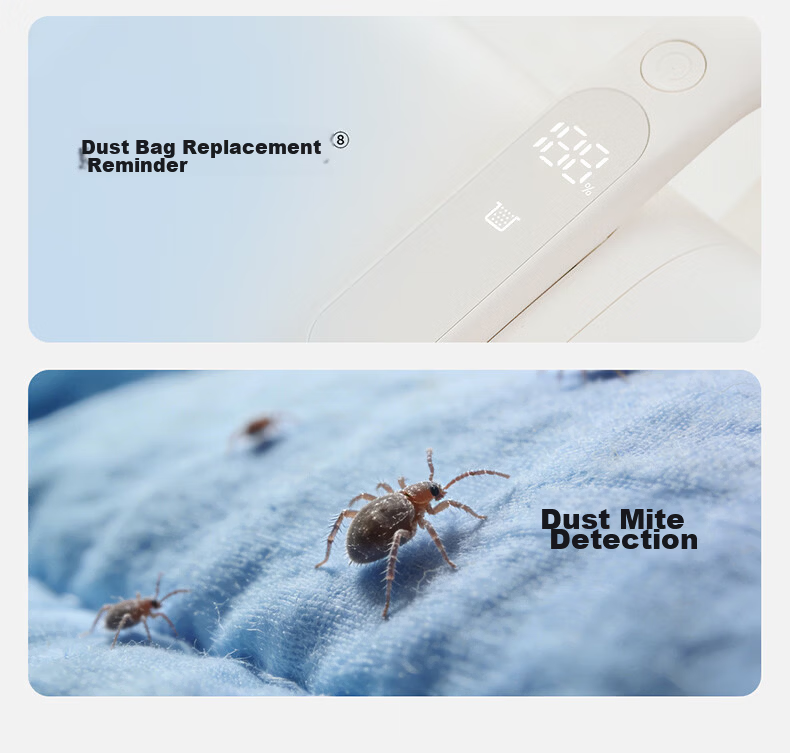 Panasonic New Release Disposable Dust Bag Wireless Handheld Mite Removal Vacuum Cleaner for Cat Hair on Bed UV Sterilization Heat Drying Dehumidification ProMax-M500W 19
