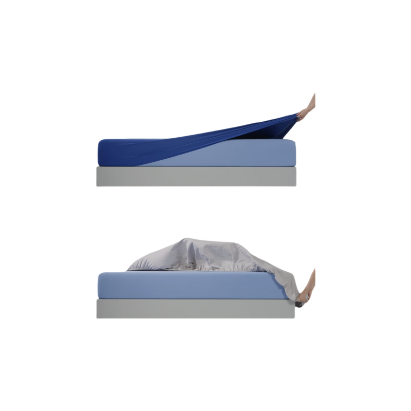 Blue Box Fitted Sheet Mattress Protector Moisture-Wicking Non-Slip Lazy Tencel Fine Denier Modal Gray 1.5x2m