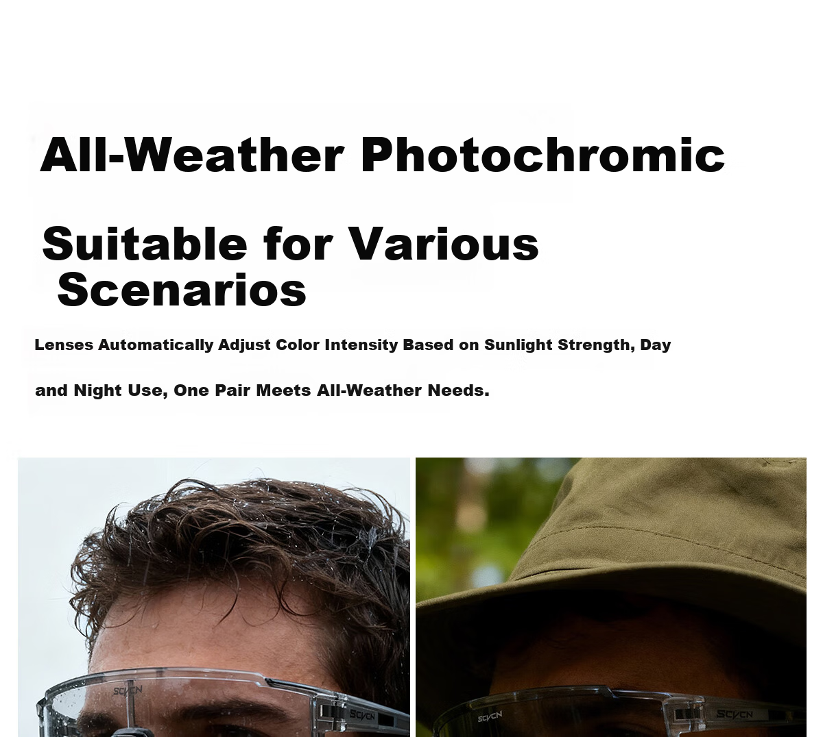 SCVCN Photochromic Mountaineering Goggles Day and Night Outdoor Hiking Windproof Sandproof Sunglasses Unisex 4
