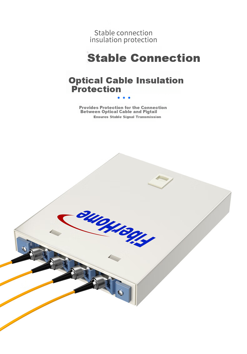 FiberHome 4-Port Empty Fiber Optic Terminal Box Wall-Mounted Fiber Optic Cable Splice Box Universal Fiber Optic Splice Tray Distribution Frame 8