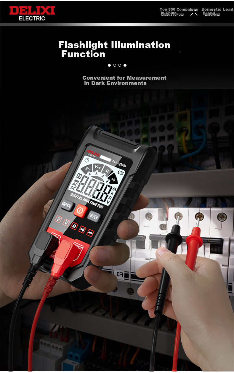 DELIXI ELECTRIC Digital Multimeter Smart Anti-Burn Ammeter Household Electrician High-Precision Mini Fully Automatic Universal Meter YQ2903 8
