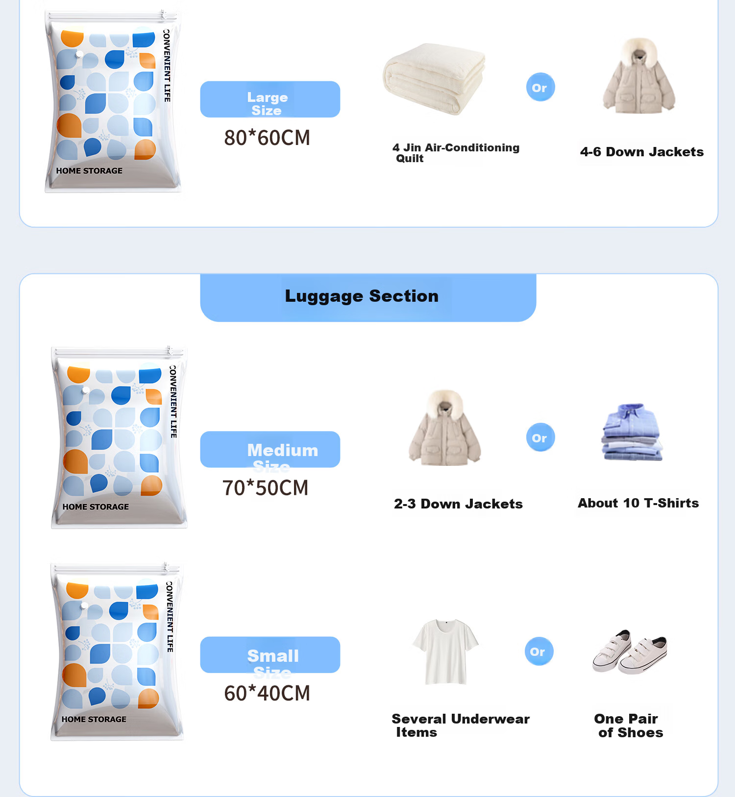 Bonny Home Vacuum Compression Storage Bags Thickened Household Quilt Down Jacket Clothes Cotton Quilt Organizer Bags 5