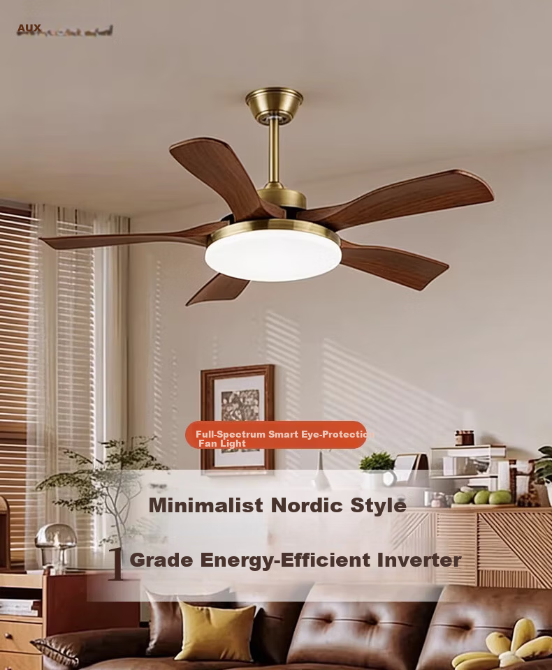 AUX Ceiling Fan Light Integrated Inverter High Wind Quiet Fan Lamp Living Room Ceiling Light 1