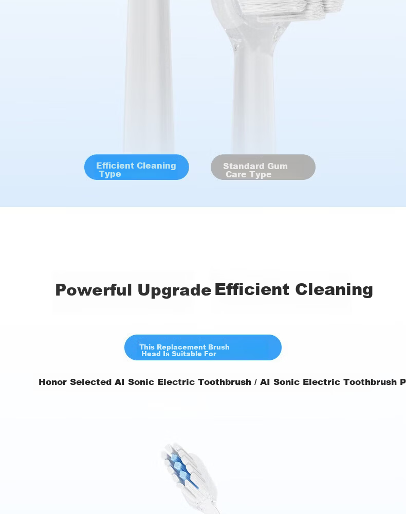 Honor Choice SEAGO Electric Toothbrush Head [New] Compatible with AI30/AI50 Replacement Brush Heads, Efficient Cleaning, Shock-Absorbing Soft Rubber, Gum Care, Wave Design Brush Head 2
