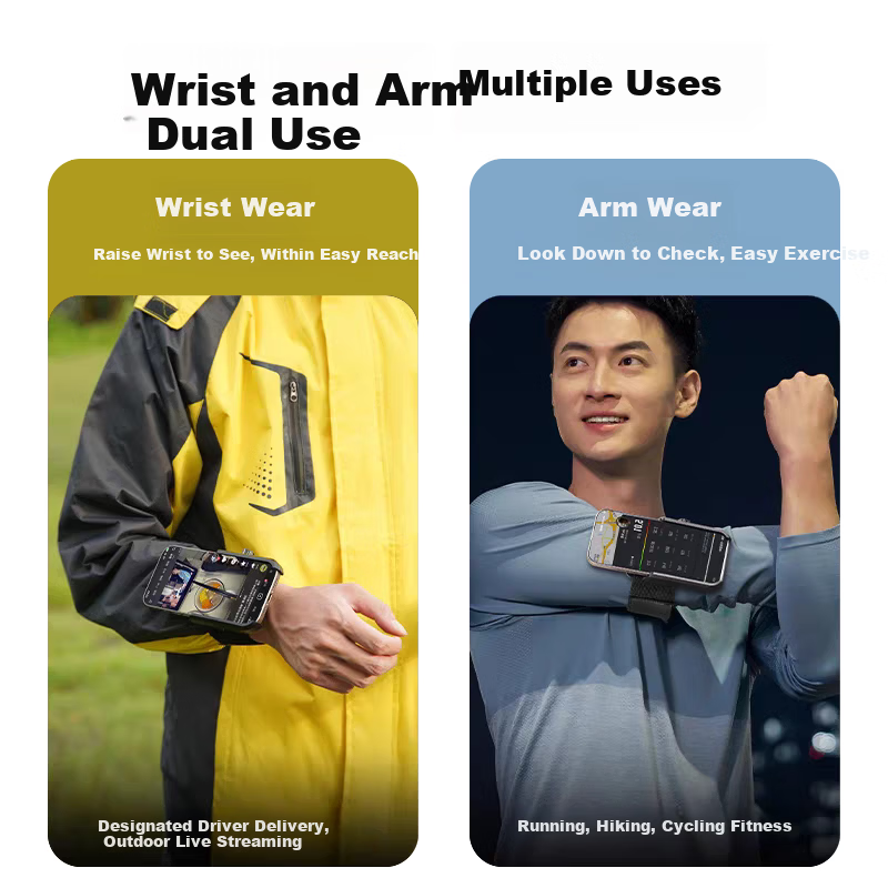 Howtreats Wrist Phone Holder Band for Designated Driving, Running, Sports, Live Streaming, Cycling Navigation Arm Phone Pouch 2