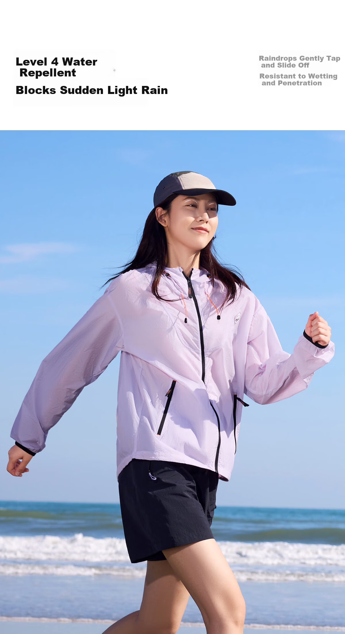 Panda Camel Series Sun Protection Jacket Cooling Breathable UV Protection Sunscreen Clothing Unisex 8022 Purple Sleeve M 6