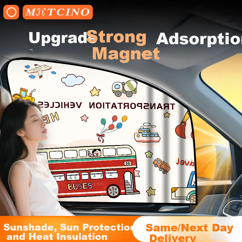 MOTCINO Car Side Window Sunshade Magnetic Track Privacy Curtain Interior Sunshade for Baby Car Window