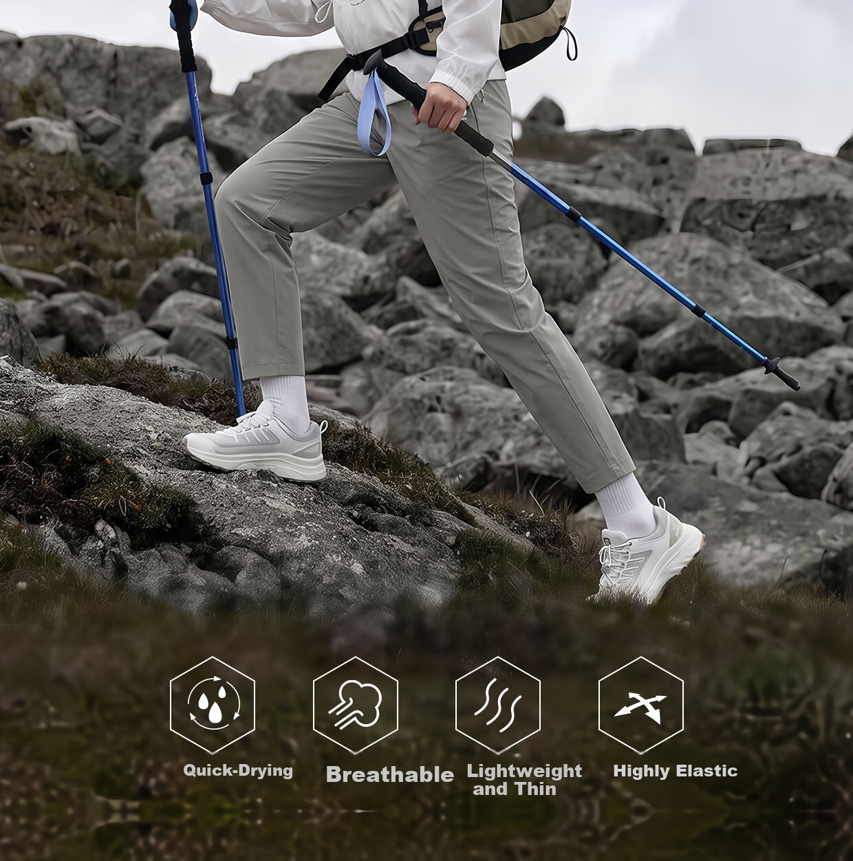 SCALER Quick-Dry Pants Unisex 2026 New Elastic Breathable Straight-Leg Durable Sports Casual Hiking Mountaineering Trousers 2