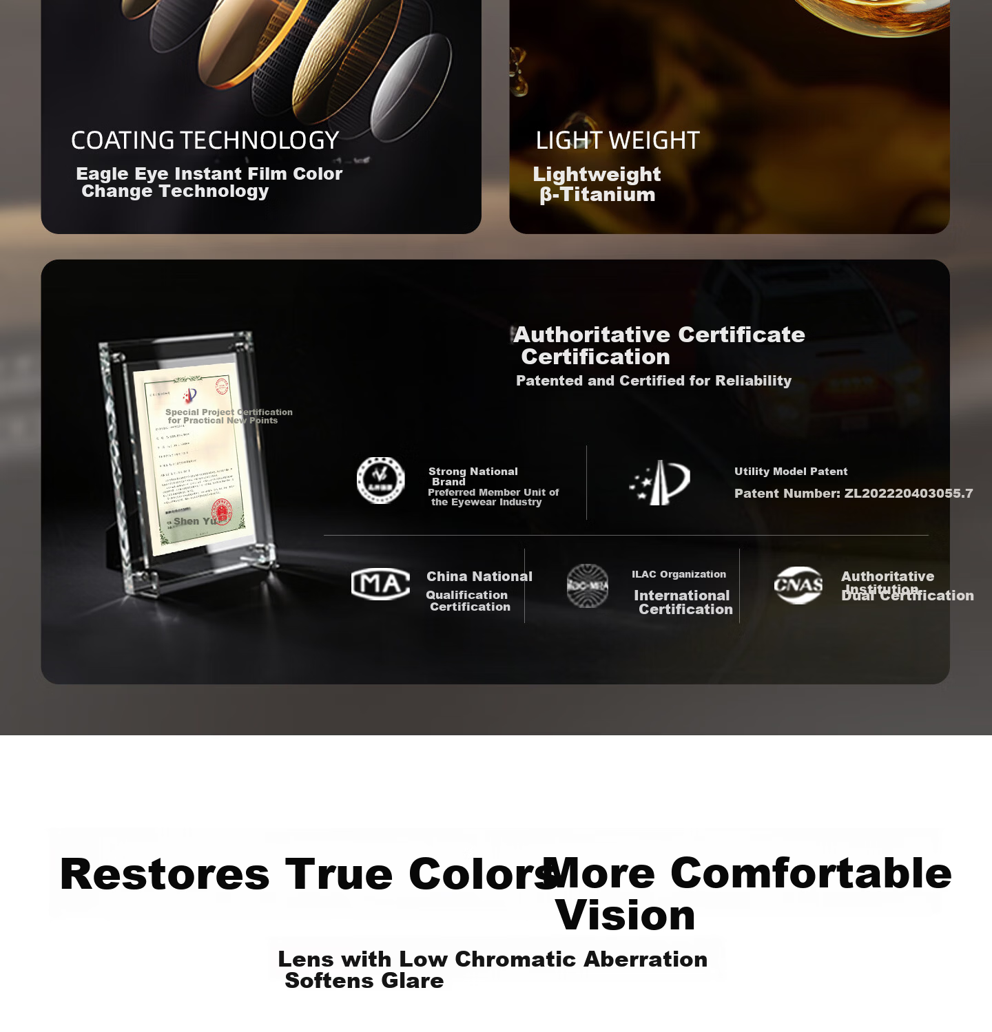 CAPONI Frameless Titanium Night Vision Sunglasses Women Photochromic Day and Night Dual-Use UV Protection Driving Sunglasses Men 4