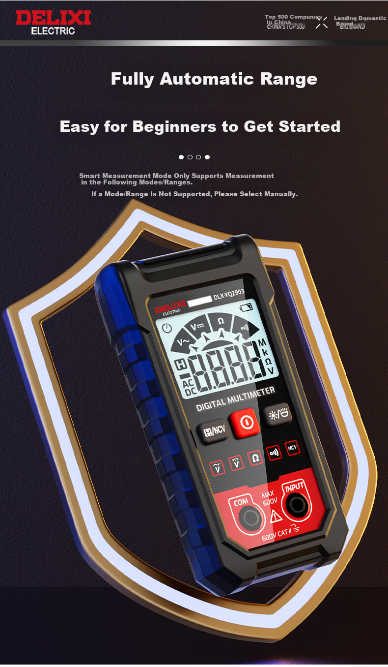 DELIXI ELECTRIC Digital Multimeter Smart Anti-Burn Ammeter Household Electrician High-Precision Mini Fully Automatic Universal Meter YQ2903 5