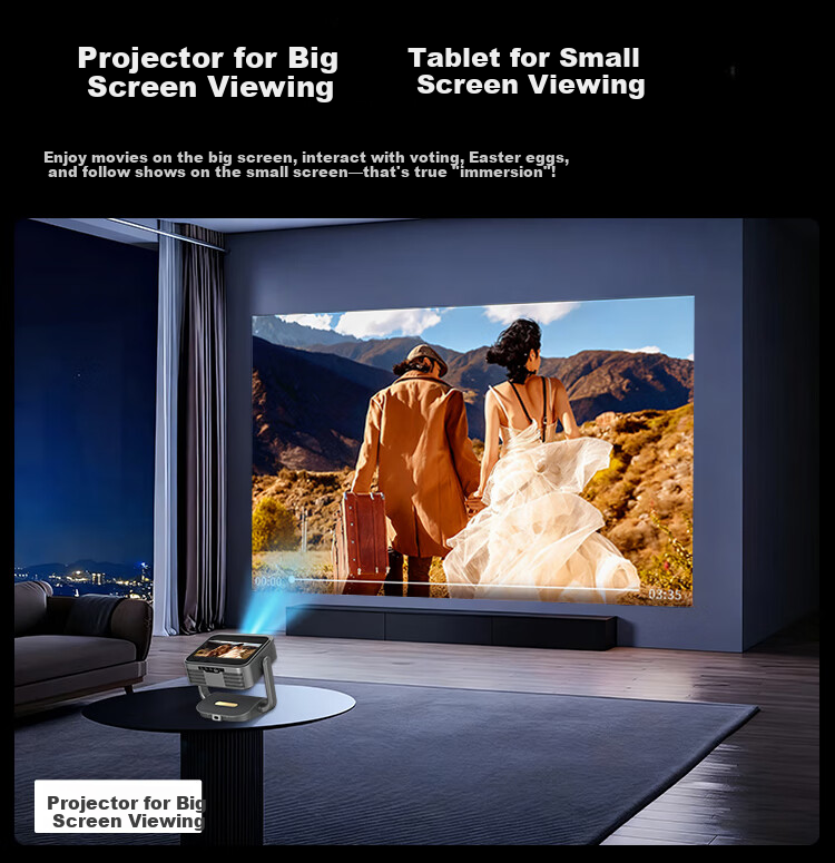 Dongying New A8Pro 10-inch Dual-Screen Touch True 1080P Cloud Gimbal Auto Focus Correction 4K Giant Screen Home Smart HD Projector Home Theater 8