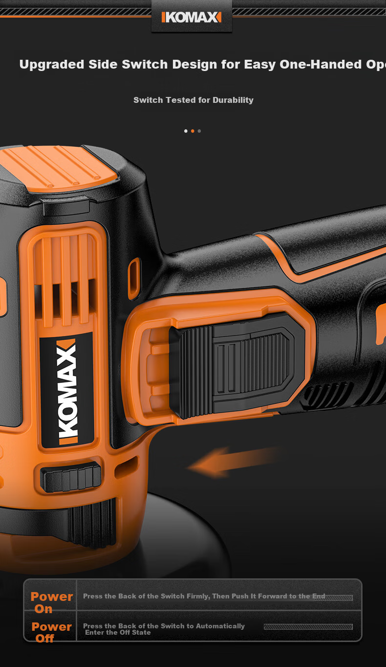 KOMAX Mini Angle Grinder Cordless Lithium Battery Polisher Multifunctional Small Rechargeable Hand Grinder Cutting Machine 17