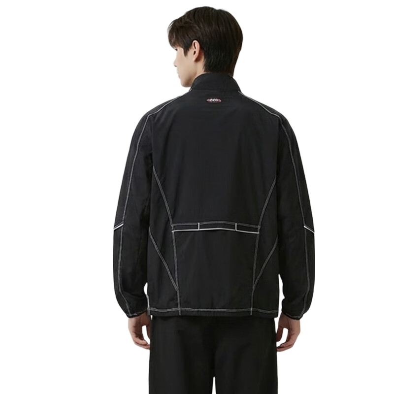 NIKE Men's Spring And Summer Jacket, Retro Sports Casual, Commuter Windbreaker IF2029-010 Black-Gray 2XL