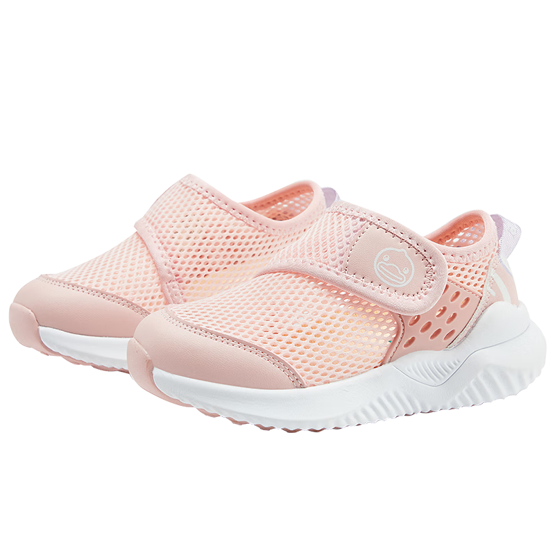 B.Duck Children's Walking Shoes, Summer Breathable Shoes for Boys And Girls, Single Mesh Sports Shoes, 6836 Pink, Size 28