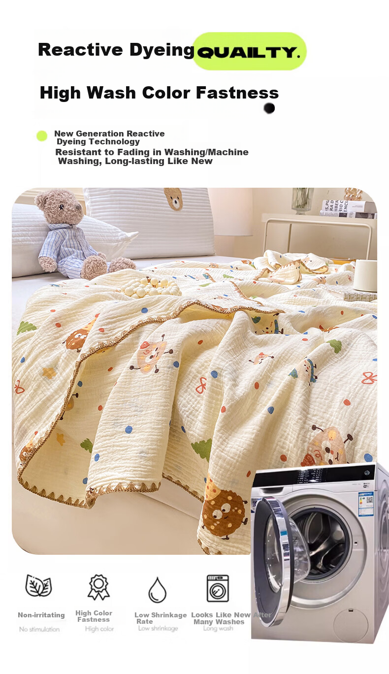 MUJI A-Class Baby Grade 100% Cotton Four-Layer Gauze Blanket Sofa Knitted Throw Nap Blanket Cover Blanket 150*210cm 10