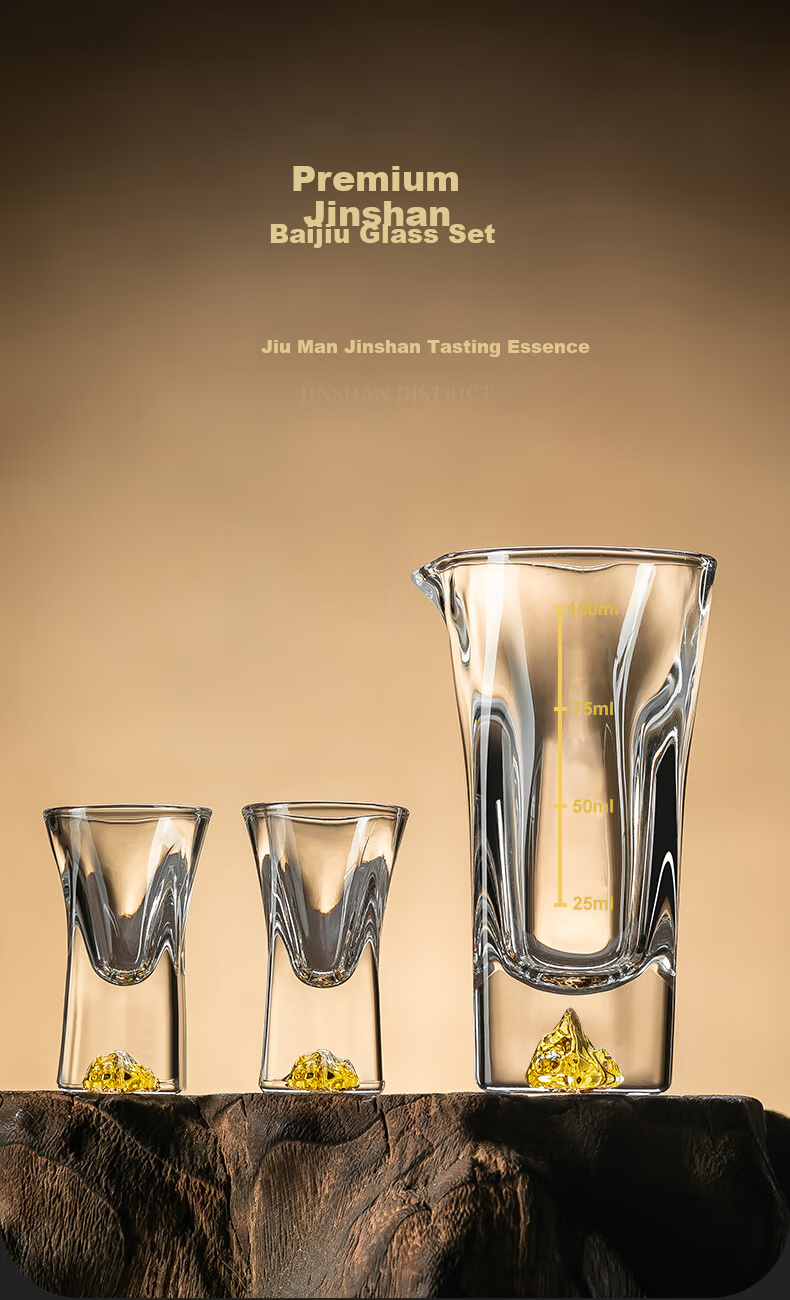 CRISTALGLASS Premium Baijiu Glass Decanter Set Luxury Bullet Shot Glasses Crystal One-Bite Cup Holder Barware Set 1