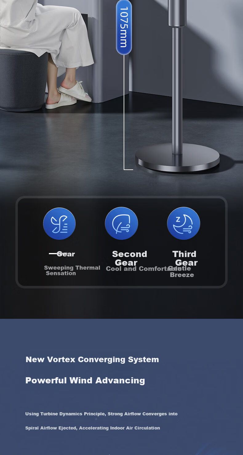 Haier Air Circulation Fan Floor Standing Electric Fan JD Self-operated Silent Bedroom Circulation Fan Home Table and Floor Fan Turbo Ventilation Fan HFX-J2365A 9
