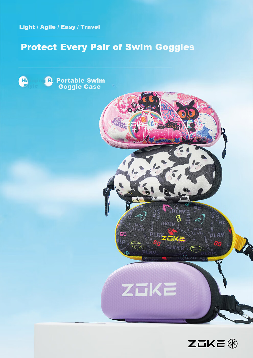 ZOKE Swimming Goggles Case Portable Hanging Storage Bag Professional Shockproof Equipment 625605919S-2 1